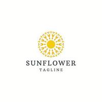 Sunflower logo icon design template flat vector