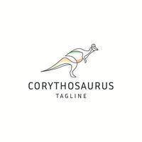 Corythosaurus animal logo icon design template flat vector