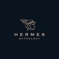 hermes olímpico antiguo dios griego logotipo icono plantilla de diseño vector plano