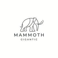 mamut con plantilla de diseño de icono de logotipo de estilo de línea vector plano