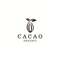 vector plano de plantilla de diseño de icono de logotipo de cacao