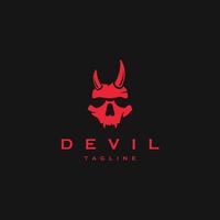 Devil logo icon design template flat vector