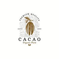 vector plano de plantilla de diseño de icono de logotipo de cacao