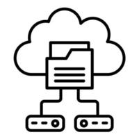 Cloud Backup Line Icon vector