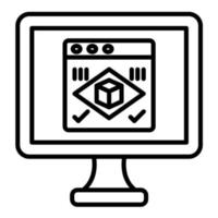 Rendering Line Icon vector