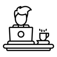Working at Home Line Icon vector