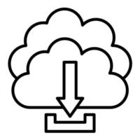 Cloud Download Line Icon vector