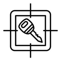 Key Target Line Icon vector