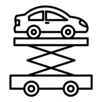 icono de línea de ascensor de coche vector