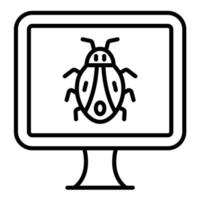 Computer Bug Line Icon vector