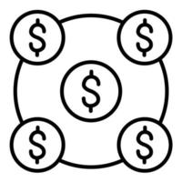 Money Network Line Icon vector