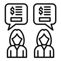 Budget Discussion Line Icon vector