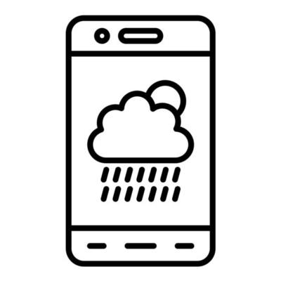 Mobile Weather Line Icon