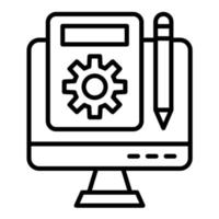 icono de línea de gestión de contenido vector