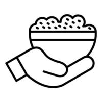 icono de línea de donación de alimentos vector