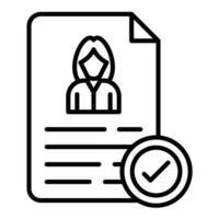 Employee Hired Line Icon vector