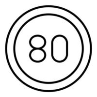 80 Speed Limit Line Icon vector