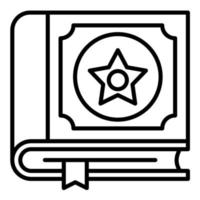 icono de línea de libro de hechizos vector