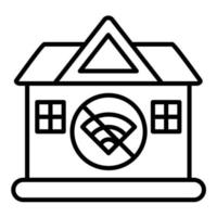 NO Wifi Home Line Icon vector