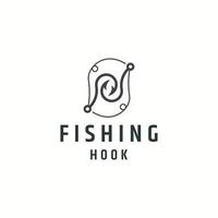 Fishing hook logo icon design template flat vector