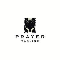 Hand praying logo icon design template flat vector