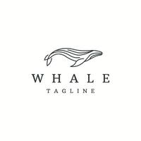 Whale fish logo icon design template flat vector