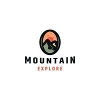 Letter O mountain initial logo icon design template flat vector