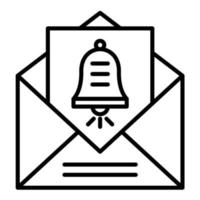 icono de línea de notificación de correo electrónico vector