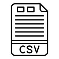 icono de línea csv vector