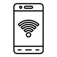 Mobile Wifi Line Icon vector