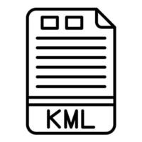 icono de línea kml vector