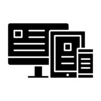 Responsive Design Glyph Icon vector