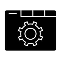 Browser Setting Glyph Icon vector