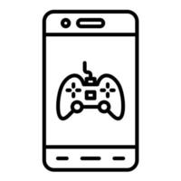 icono de línea de juego móvil vector