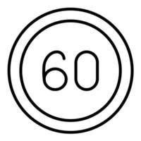 60 Speed Limit Line Icon vector