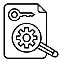 Keywords Optimization Line Icon vector