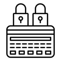 Credit Card Locked Line Icon vector