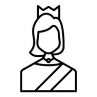 icono de línea de reina vector