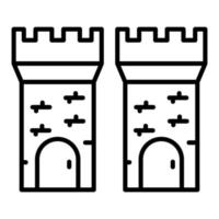 icono de la línea de la torre del castillo vector