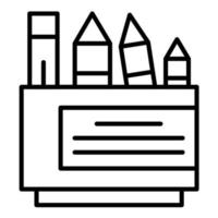 Pencil Box Line Icon vector