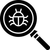 Bug Search Glyph Icon vector