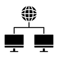 Worldwide Network Glyph Icon vector