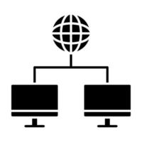 Worldwide Network Glyph Icon vector