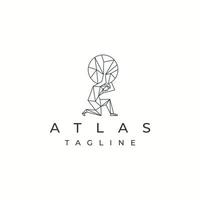 titan atlas diosa griega logo icono plantilla de diseño vector plano