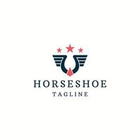 Horse shoes logo icon design template flat vector