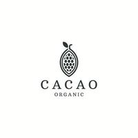 vector plano de plantilla de diseño de icono de logotipo de cacao