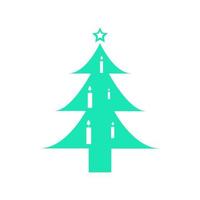 Christmas tree illustrated on white background vector