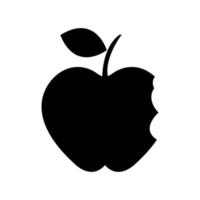 manzana mordida ilustrada en un fondo blanco vector