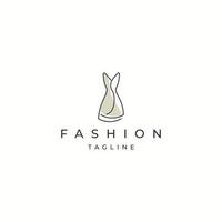 Female fashion dress logo icon design template flat vector