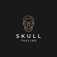 Skull head logo icon design template flat vector